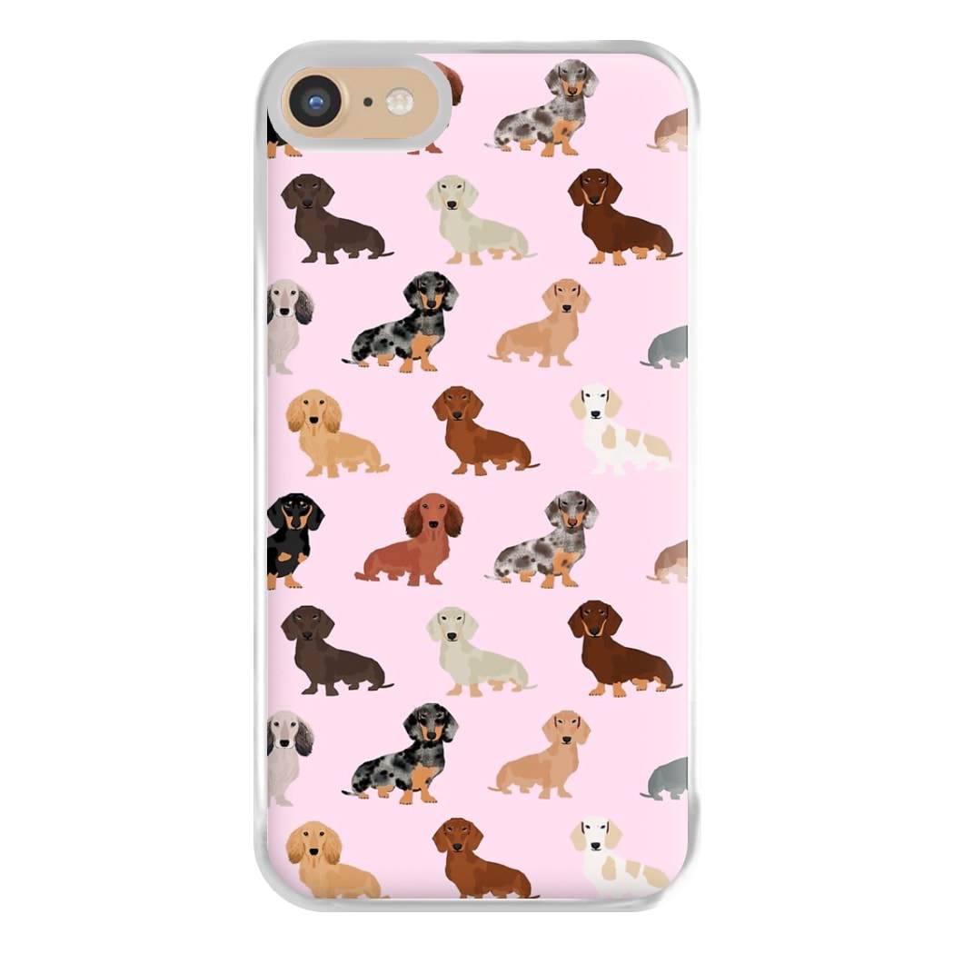 Dachshund Breed Pattern Phone Case for iPhone 6 / 7 / 8 / SE