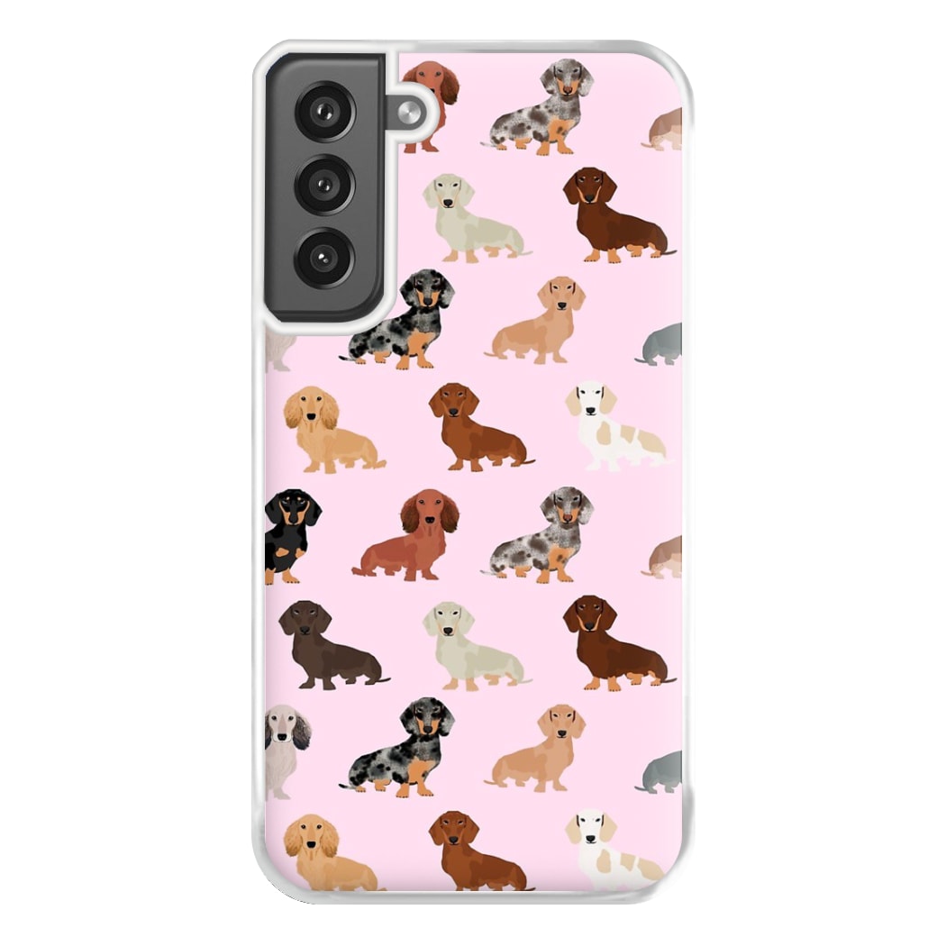 Dachshund Breed Pattern Phone Case for Galaxy S21FE