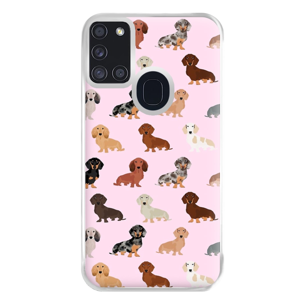 Dachshund Breed Pattern Phone Case for Galaxy A21s