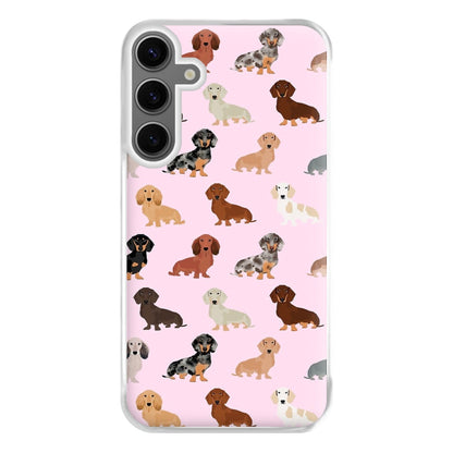 Dachshund Breed Pattern Phone Case for Galaxy S24FE