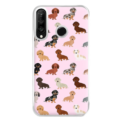 Dachshund Breed Pattern Phone Case for Huawei P30 Lite