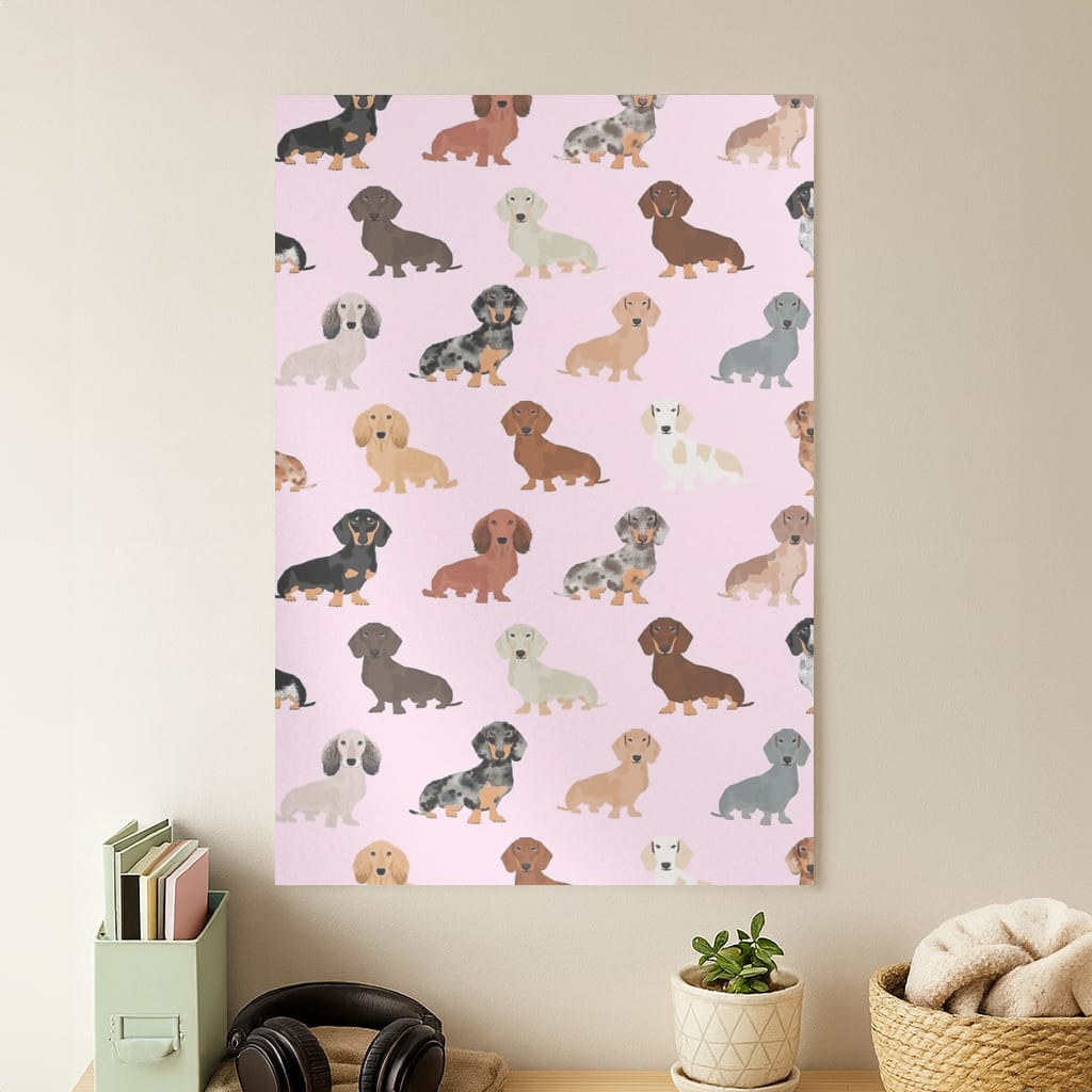 Dachshund Breed Pattern Poster