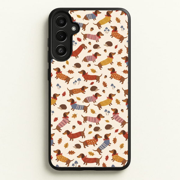 Autumn Sweater Dachshunds Phone Case - Galaxy A34 / Standard
