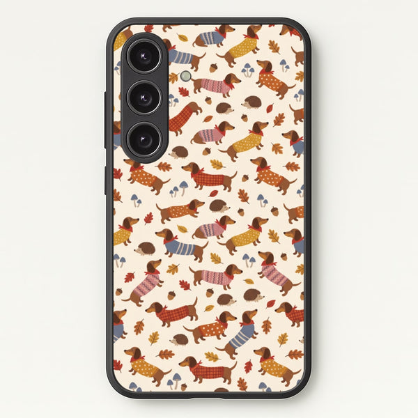 Autumn Sweater Dachshunds Phone Case - Galaxy S25 / Standard