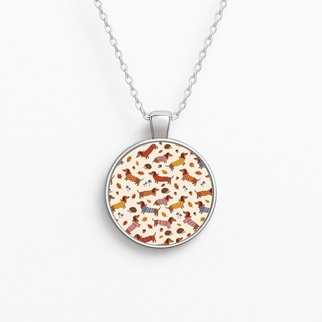 Autumn Sweater Dachshunds Necklace