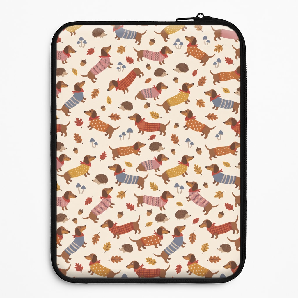 Autumn Sweater Dachshunds Laptop Sleeve