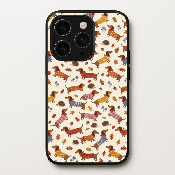 Autumn Sweater Dachshunds Phone Case - iPhone 14 Pro Max / Standard