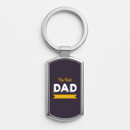 Best Dad In The World Silver Keyring