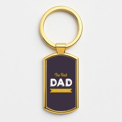 Best Dad In The World Gold Keyring