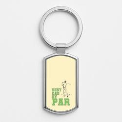 Best Dad By Par - Fathers Day Silver Keyring