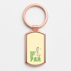 Best Dad By Par - Fathers Day Rose Gold Keyring