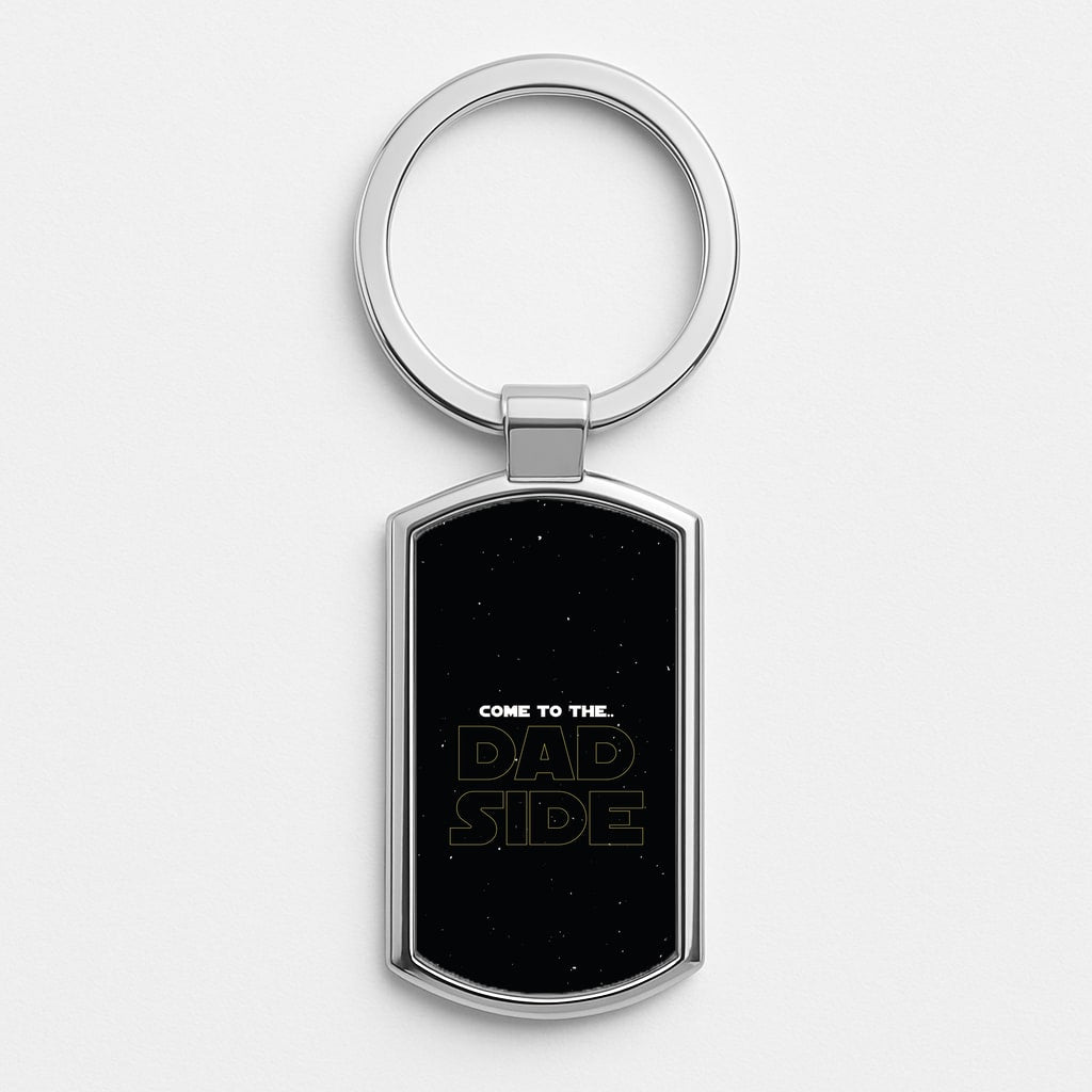 Come To The Dad Side - Personalised Father's Day Silver Keyring