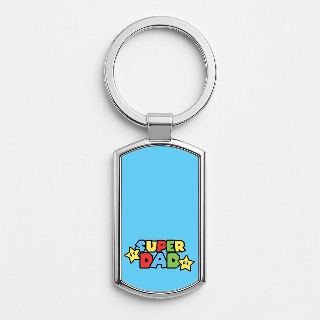 Super Dad  Silver Keyring