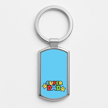Super Dad  Silver Keyring