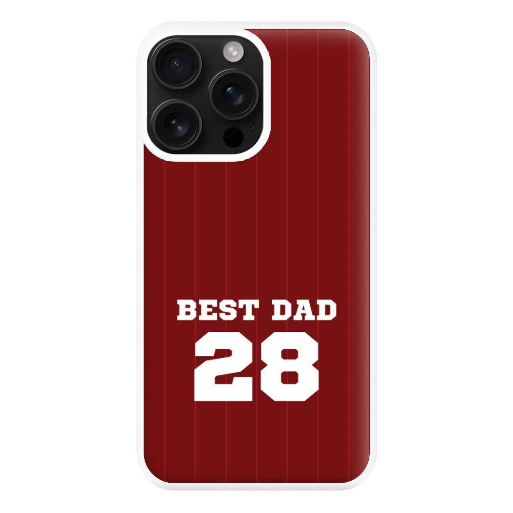 Best Dad Football Stripes Personalised Phone Case for iPhone 16 Pro Max