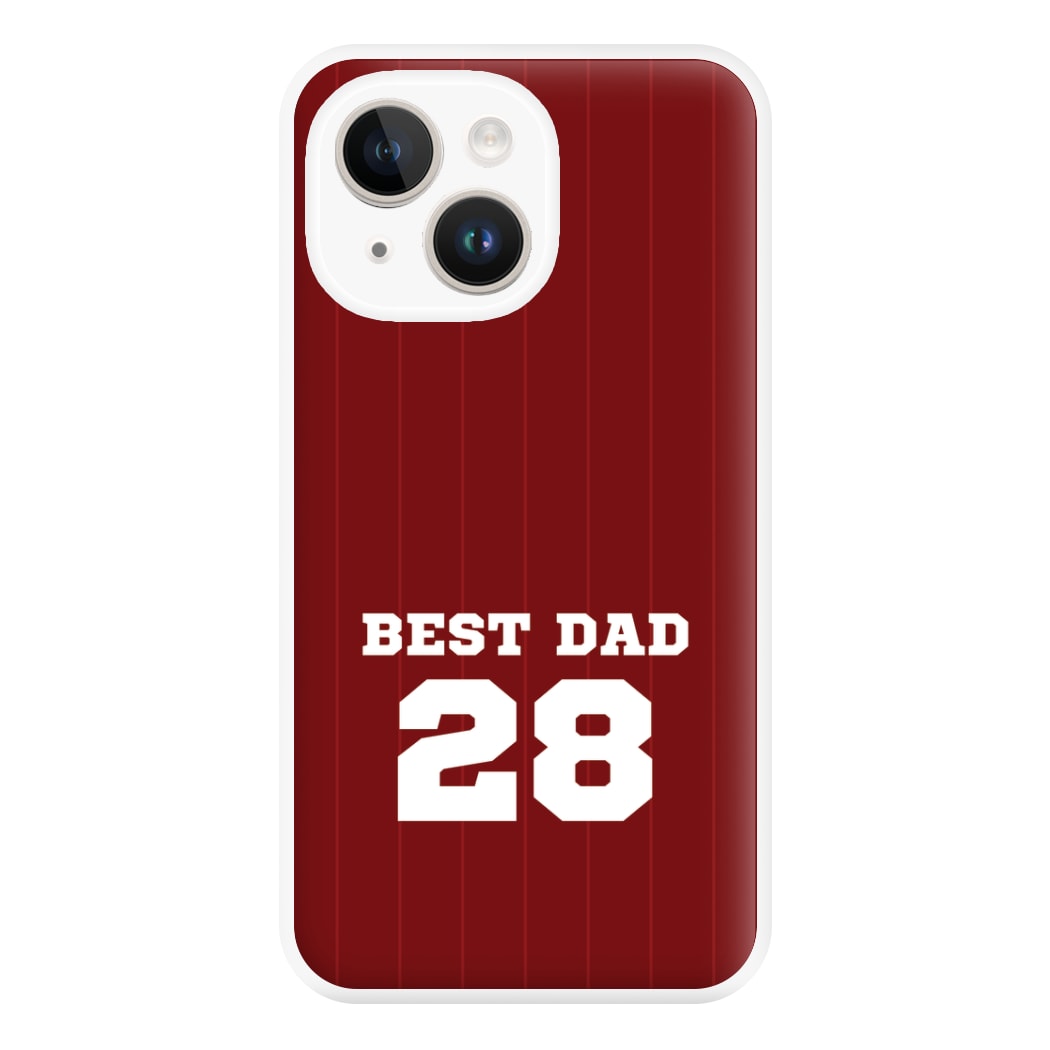 Best Dad Football Stripes Personalised Phone Case for iPhone 14 Plus