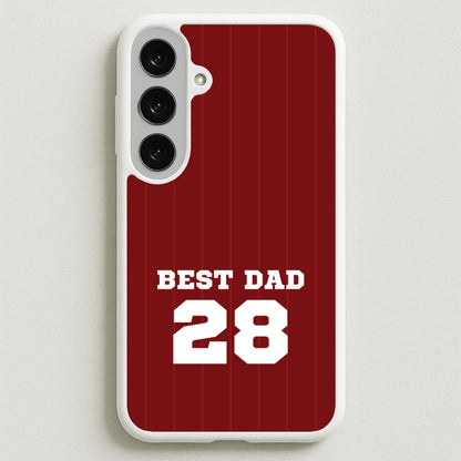 Best Dad Football Stripes Personalised Phone Case for Galaxy S25FE