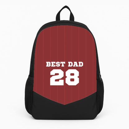 Best Dad Football Stripes Personalised Backpack