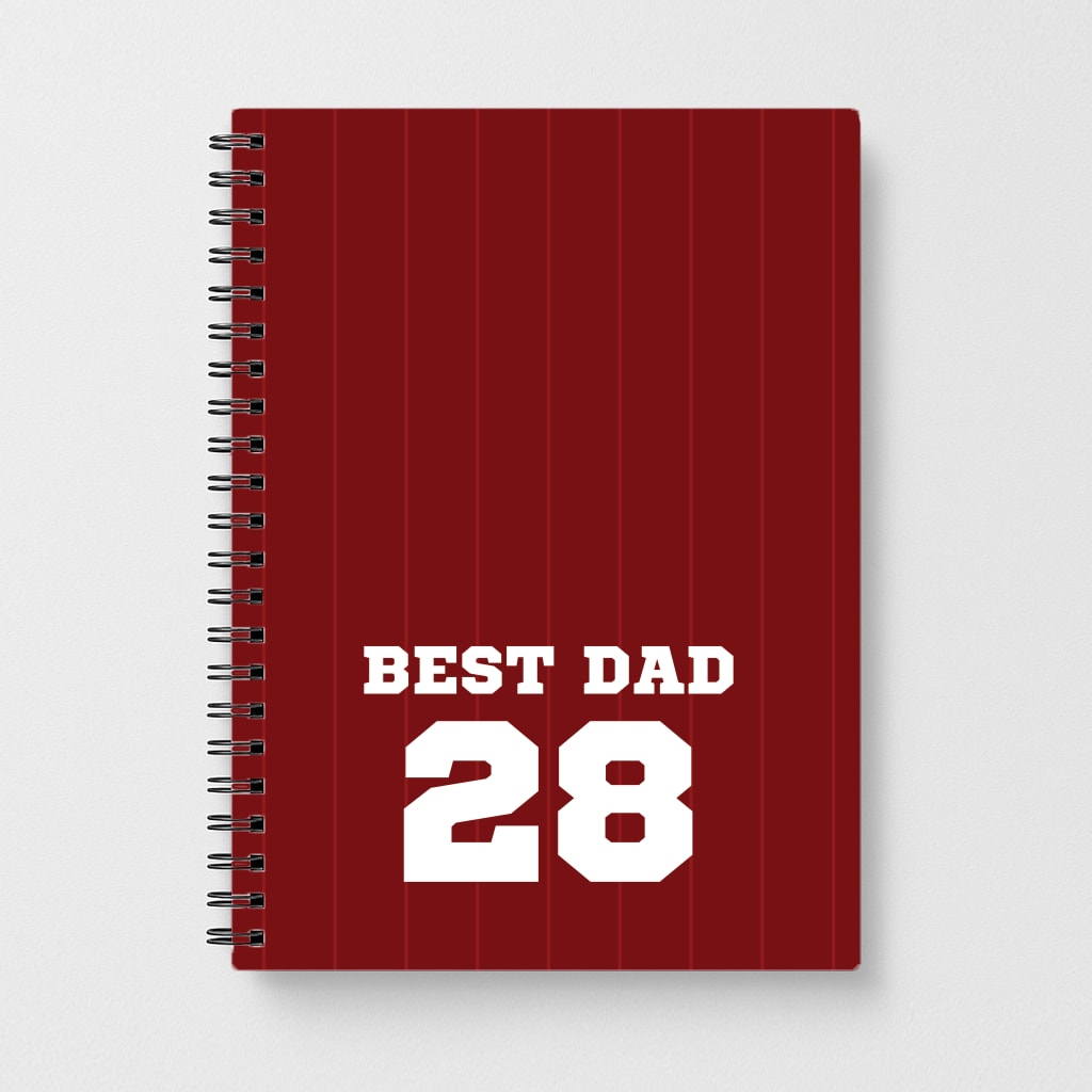 Best Dad Football Stripes Personalised Notebook