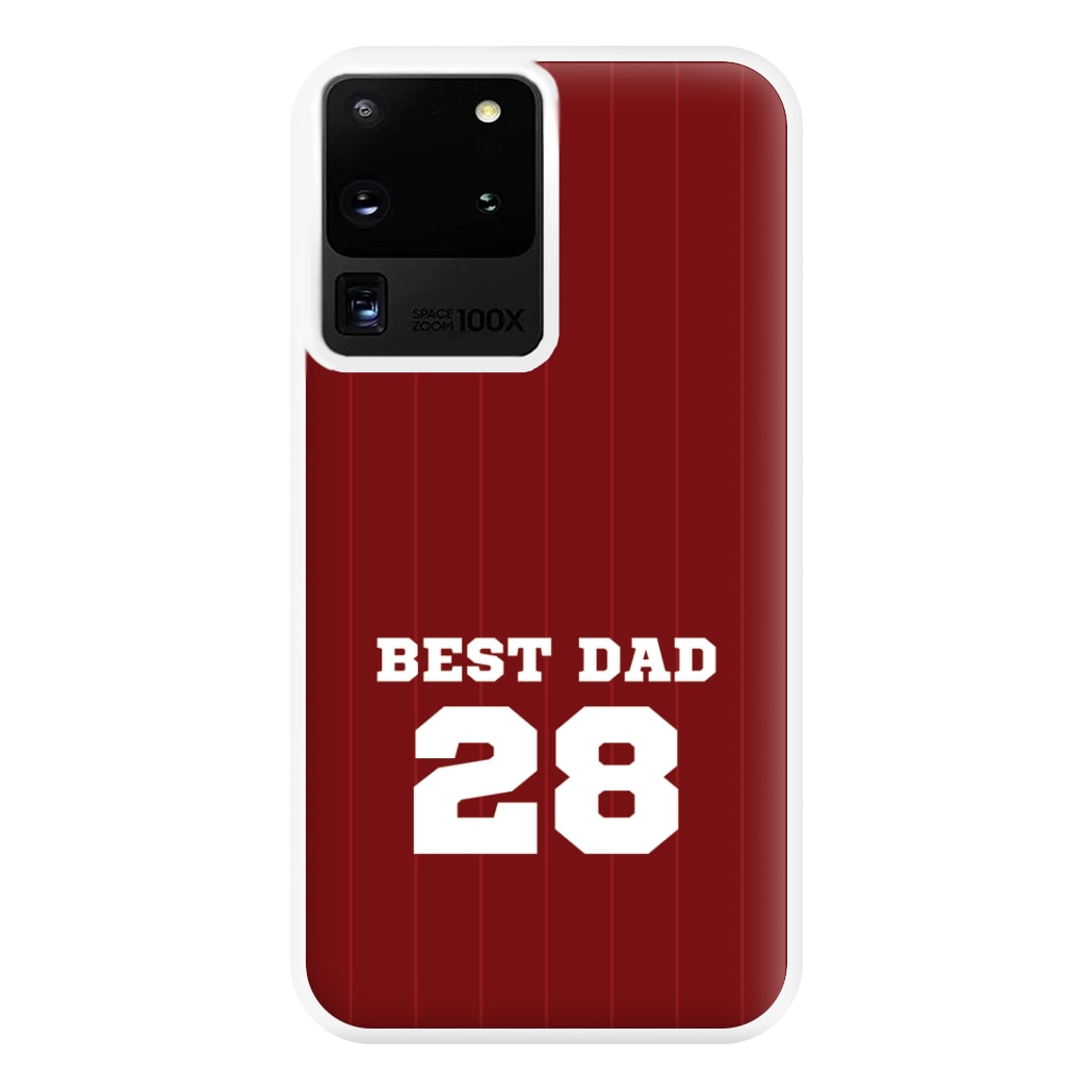 Best Dad Football Stripes Personalised Phone Case for Galaxy S20 Ultra