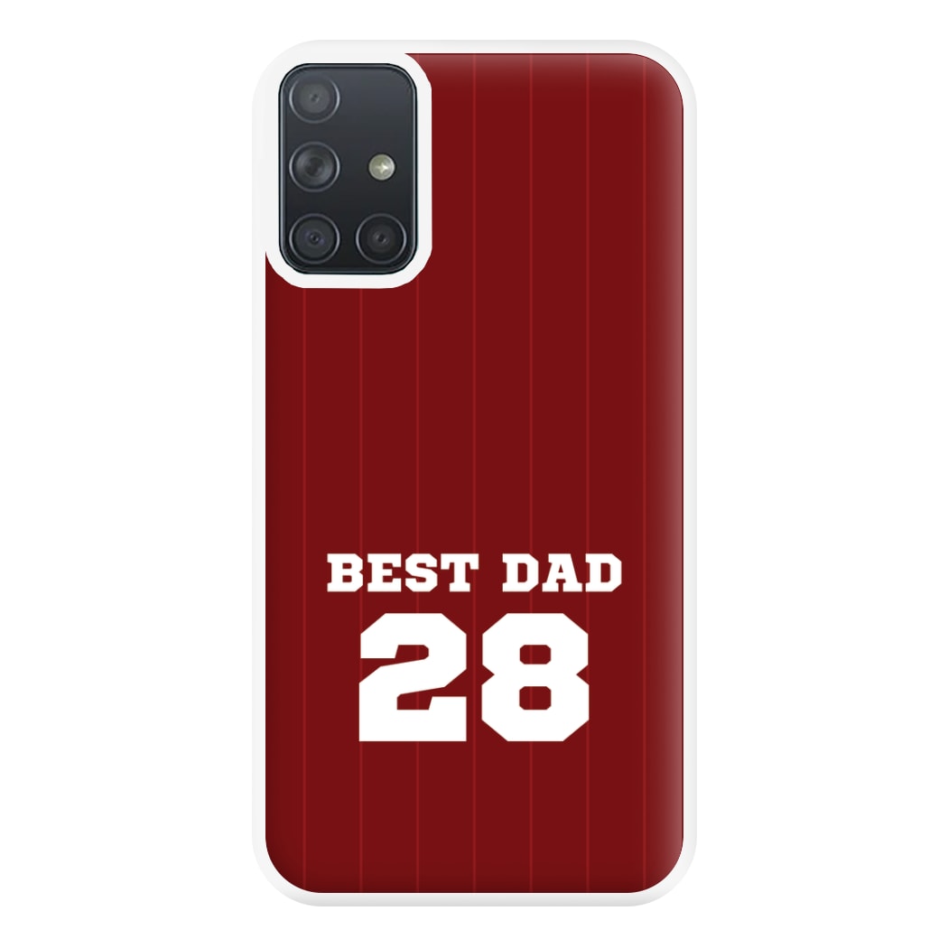 Best Dad Football Stripes Personalised Phone Case for Galaxy A71