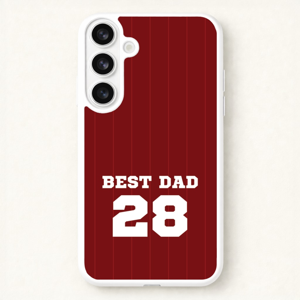 Best Dad Football Stripes Personalised Phone Case for Galaxy S26 Plus