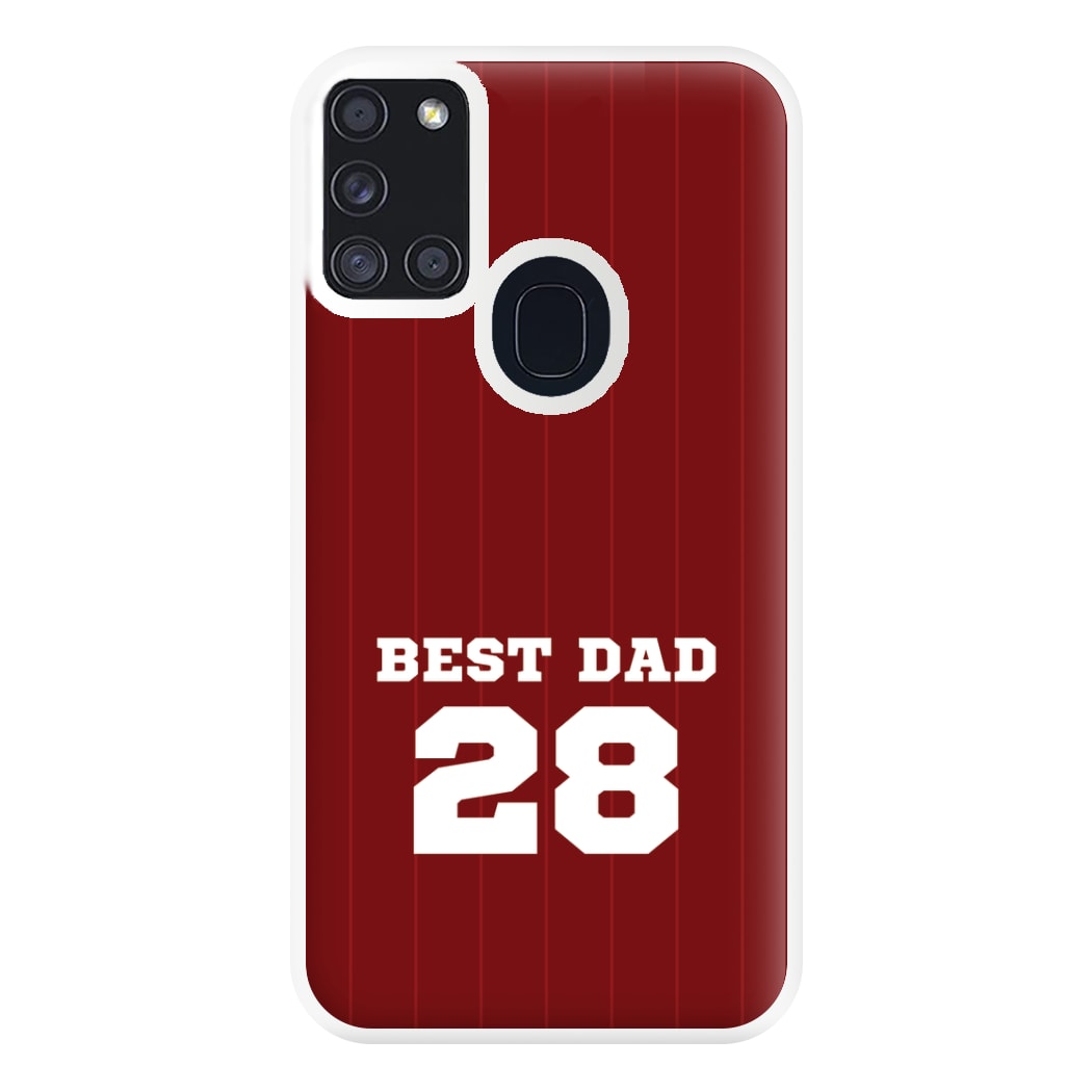 Best Dad Football Stripes Personalised Phone Case for Galaxy A21s