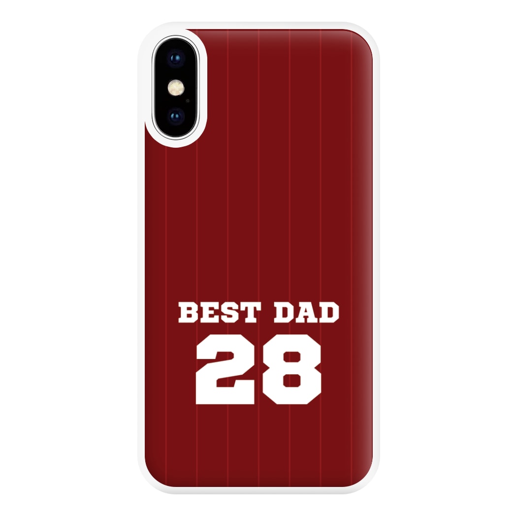 Best Dad Football Stripes Personalised Phone Case for iPhone XS Max