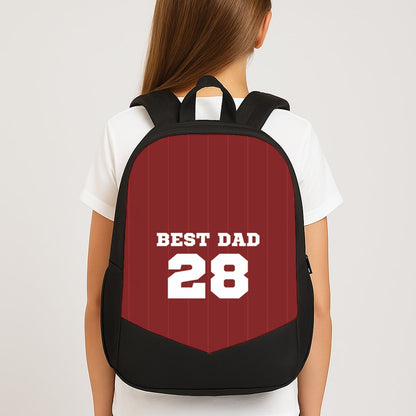Best Dad Football Stripes Personalised Backpack