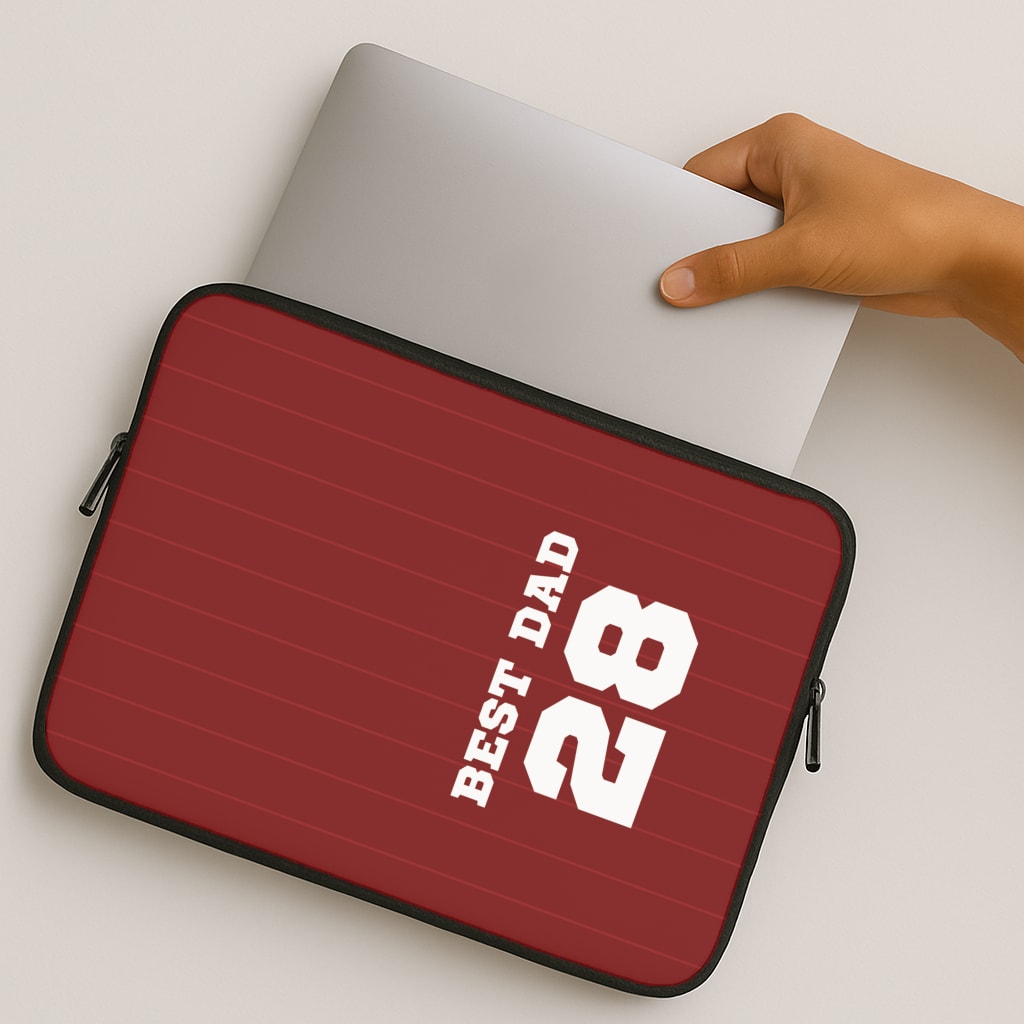 Best Dad Football Stripes Personalised MacBook Case