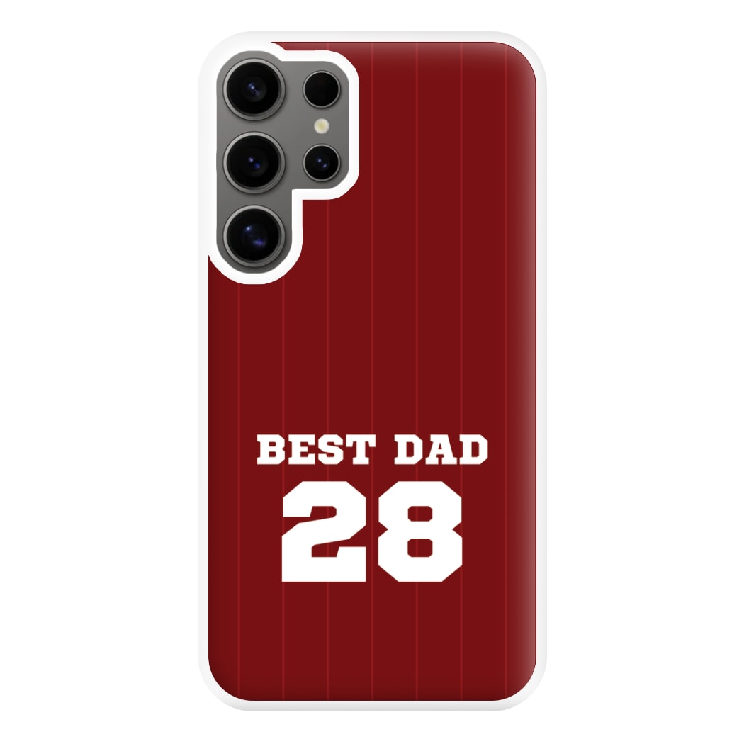 Best Dad Football Stripes Personalised Phone Case for Galaxy S24 Ultra