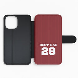 Best Dad Football Stripes Personalised Flip Phone Case