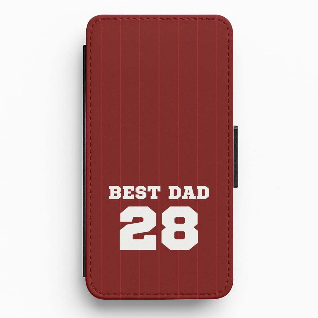 Best Dad Football Stripes Personalised Flip / Wallet Phone Case