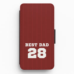 Best Dad Football Stripes Personalised Flip / Wallet Phone Case