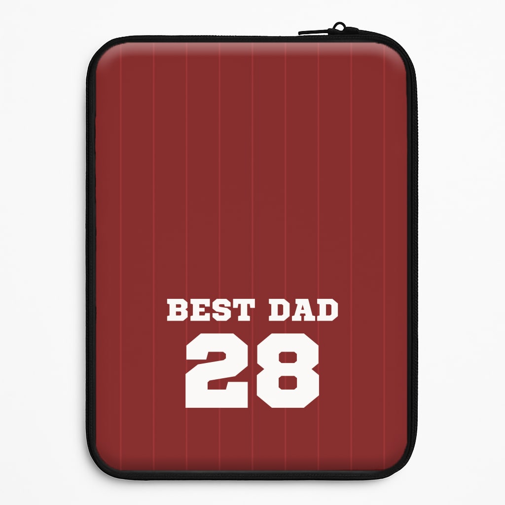 Best Dad Football Stripes Personalised Laptop Sleeve
