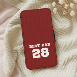 Best Dad Football Stripes Personalised Wallet Phone Case