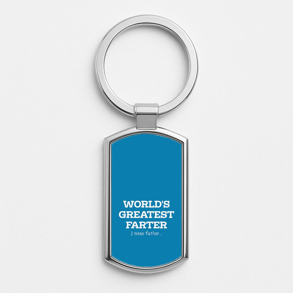 World's Greatest Farter  Silver Keyring