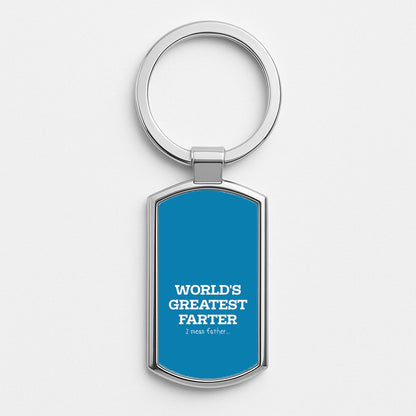 World's Greatest Farter  Silver Keyring