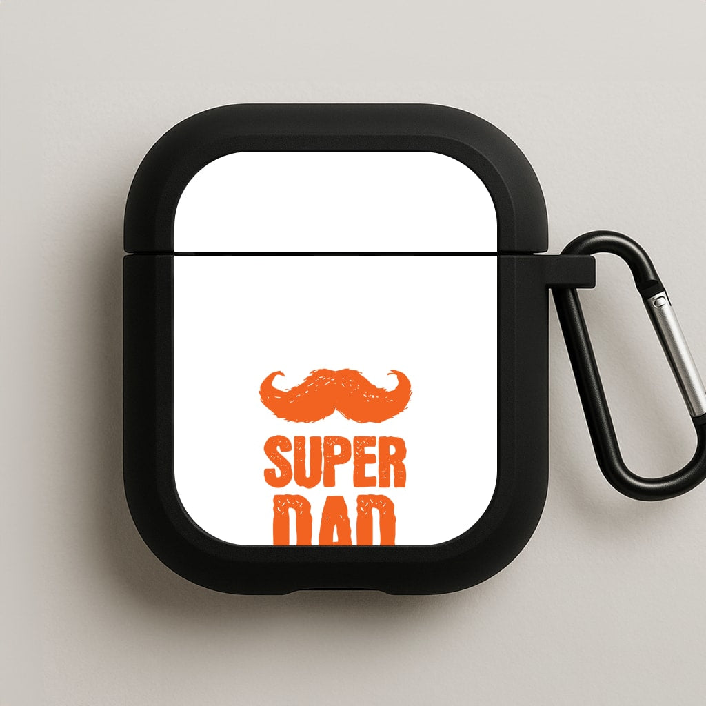 Moustache Super Dad Orange AirPods Case