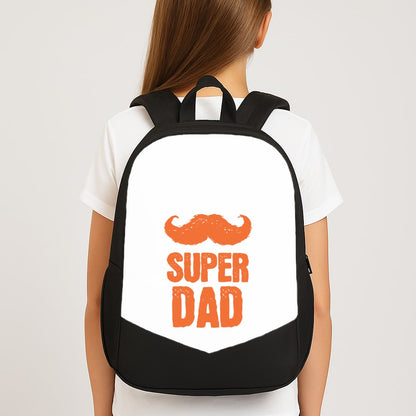 Moustache Super Dad Orange Backpack