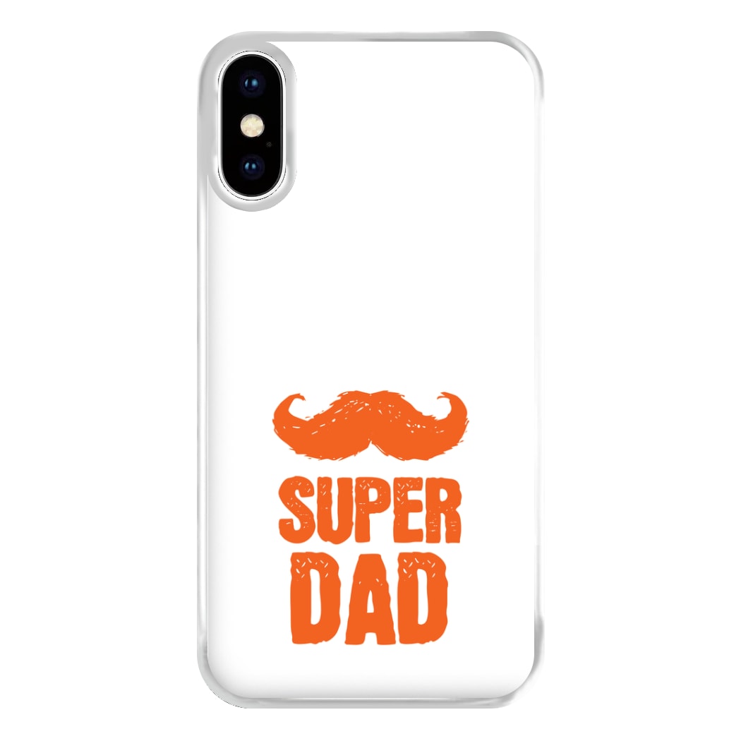 Moustache Super Dad Orange Phone Case for iPhone XS Max