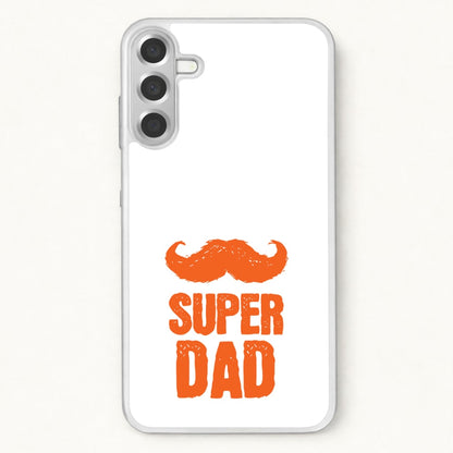 Moustache Super Dad Orange Phone Case for Galaxy A17