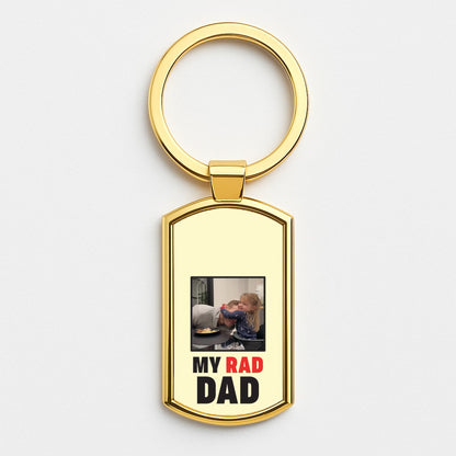 My Rad Dad Personalised Gold Keyring