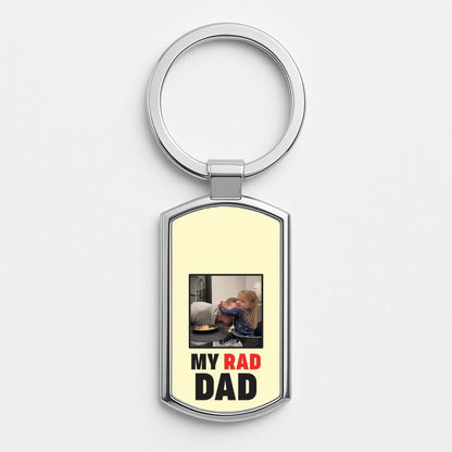 My Rad Dad Personalised Silver Keyring