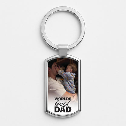 World's Best Dad Personalised Silver Keyring