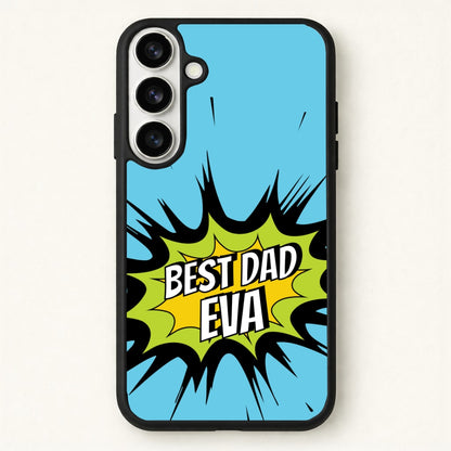 Comic Book Best Dad Eva Phone Case for Galaxy S26 Plus