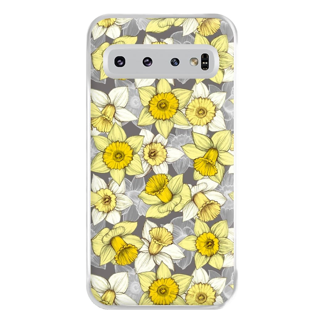 Daffodil Daze - Spring Pattern Phone Case for Galaxy S10 Plus