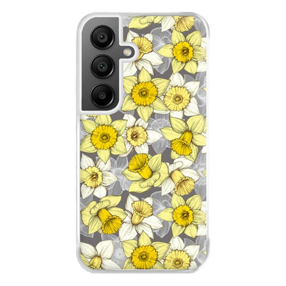 Daffodil Daze - Spring Pattern Phone Case for Galaxy A55