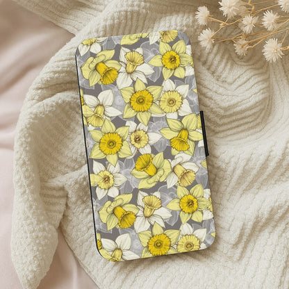Daffodil Daze - Spring Pattern Flip Wallet Phone Case