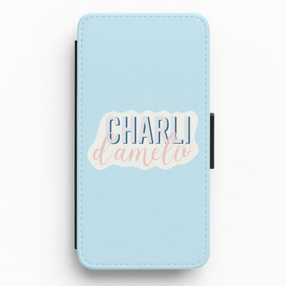 Blue Charli D'Amelio Flip / Wallet Phone Case
